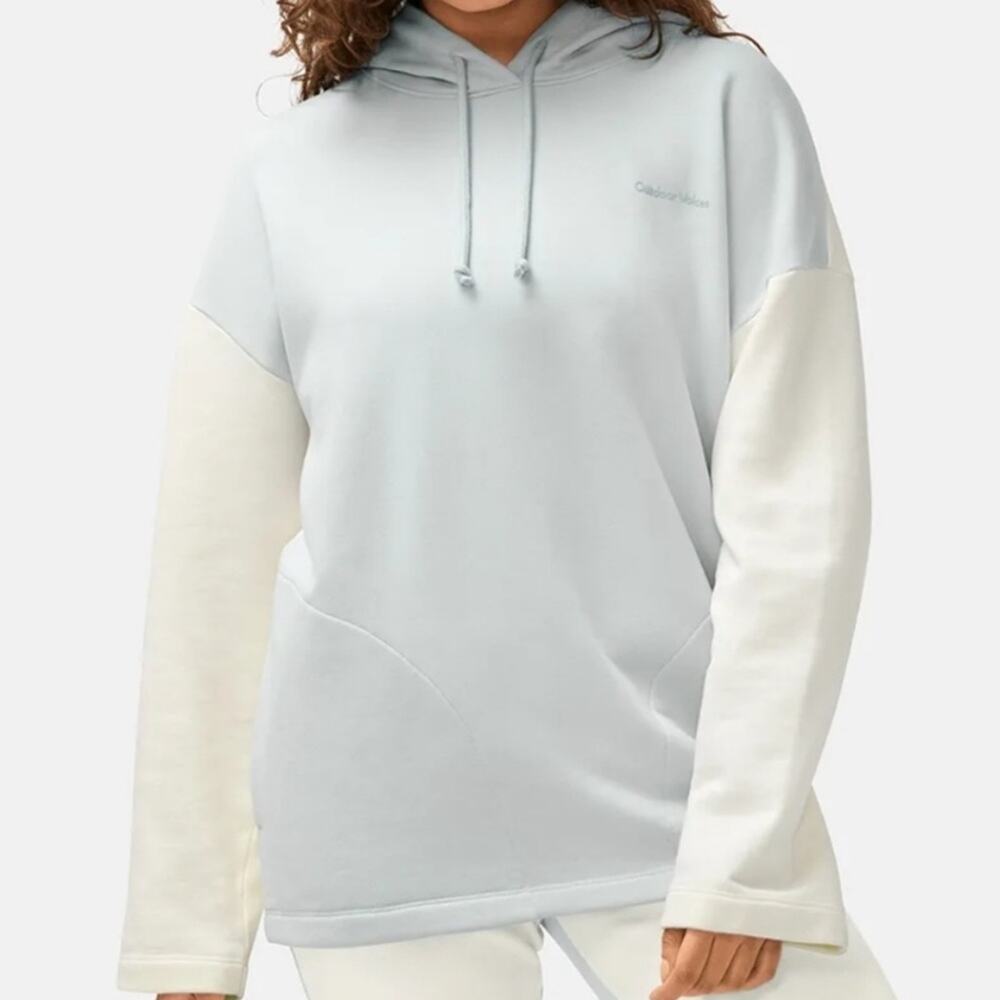 Outdoor Voices Cotton Terry Oversized Hoodie - Dove/Bone Size M